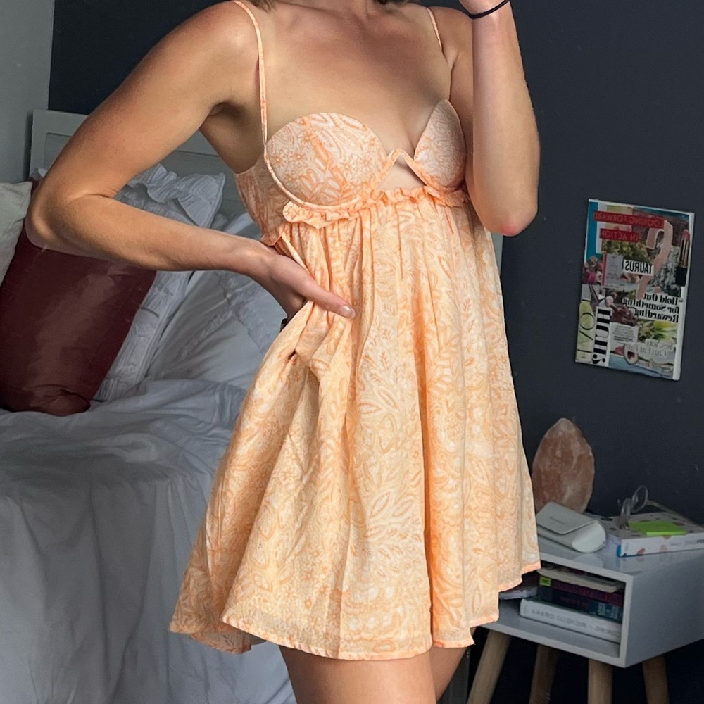 Peach mini dress